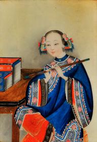 《青服を着た中国婦人像》浜松市美術館蔵