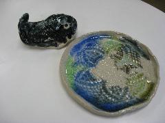 画像　子ども陶芸作品