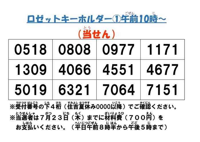 画像 ロゼットキーホルダー1 当せん者
