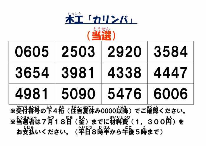 画像　「木琴」当選者
