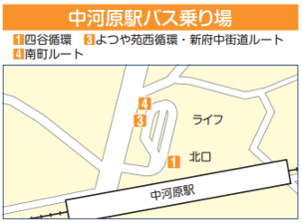 中河原駅のバス乗り場位置