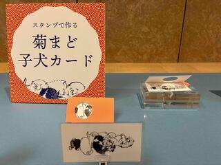 長沢蘆雪展ワークショップ菊まど子犬カード