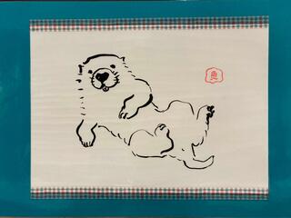 長沢蘆雪展ワークショップなぞり絵