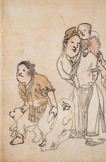 長沢蘆雪 唐子遊図襖 部分