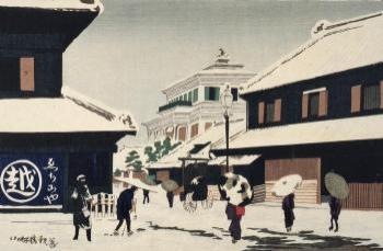 小林清親　駿河町雪　 当館蔵