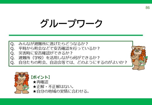 グループワーク時の投影資料