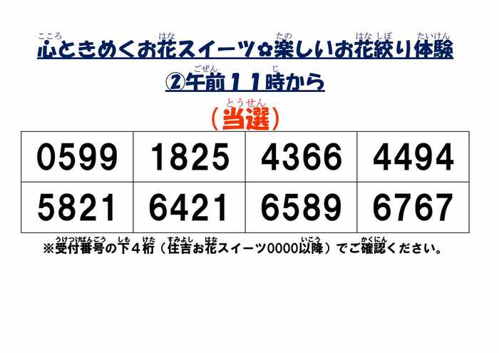 画像　「お花絞り体験」2回目当選者