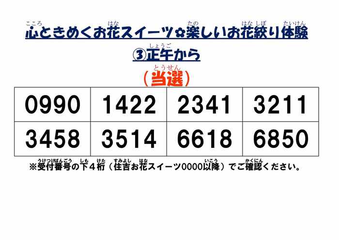 画像　「お花絞り体験」3回目当選者