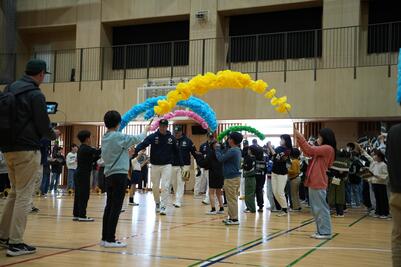 チームをお出迎え