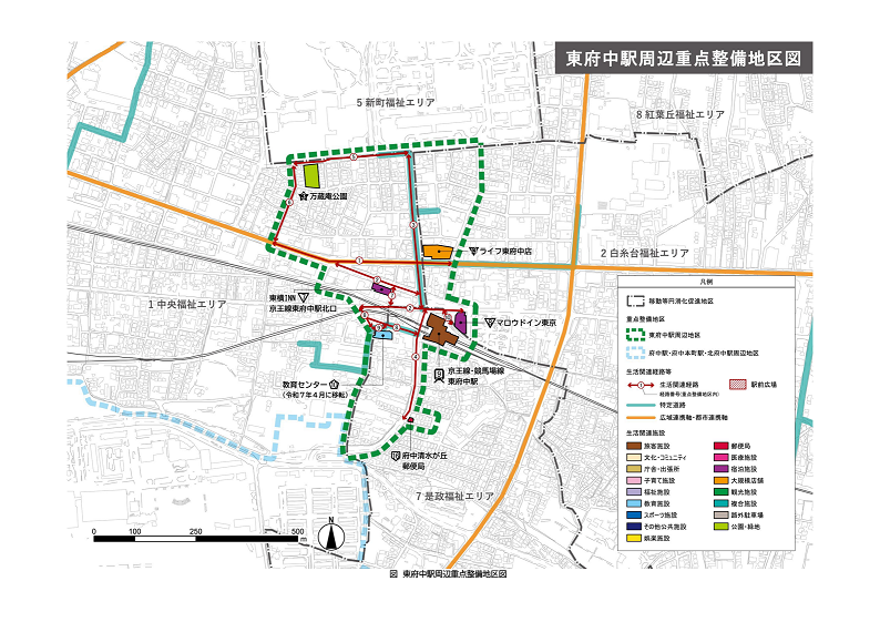東府中駅周辺重点整備地区図