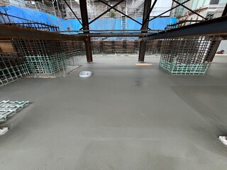 地下1階床のコンクリート打設