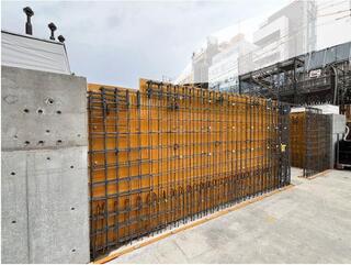 地下1階の配筋と型枠作業
