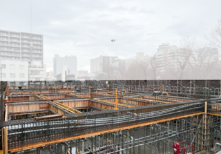 4階床の梁の組み立て