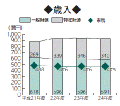 画像　表1　歳入の推移