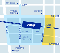 地図　喫煙禁止路線追加指定（府中駅周辺）