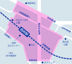 地図　環境美化推進地区（西府駅周辺）