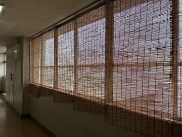 府中第九中学校　校舎のすだれ