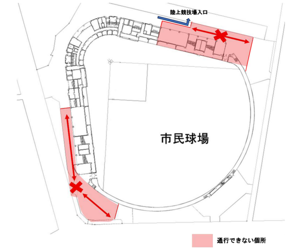 通行できない個所