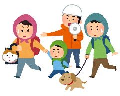 画像 避難する人とペット